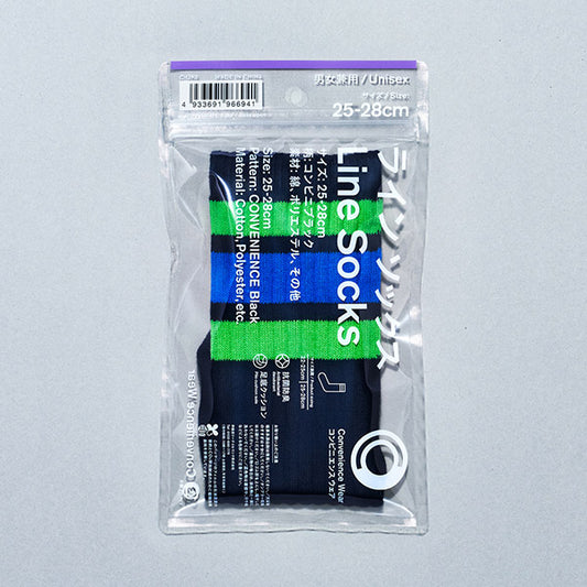 FAMILY MART LINE SOCKS BLACK GREEN
