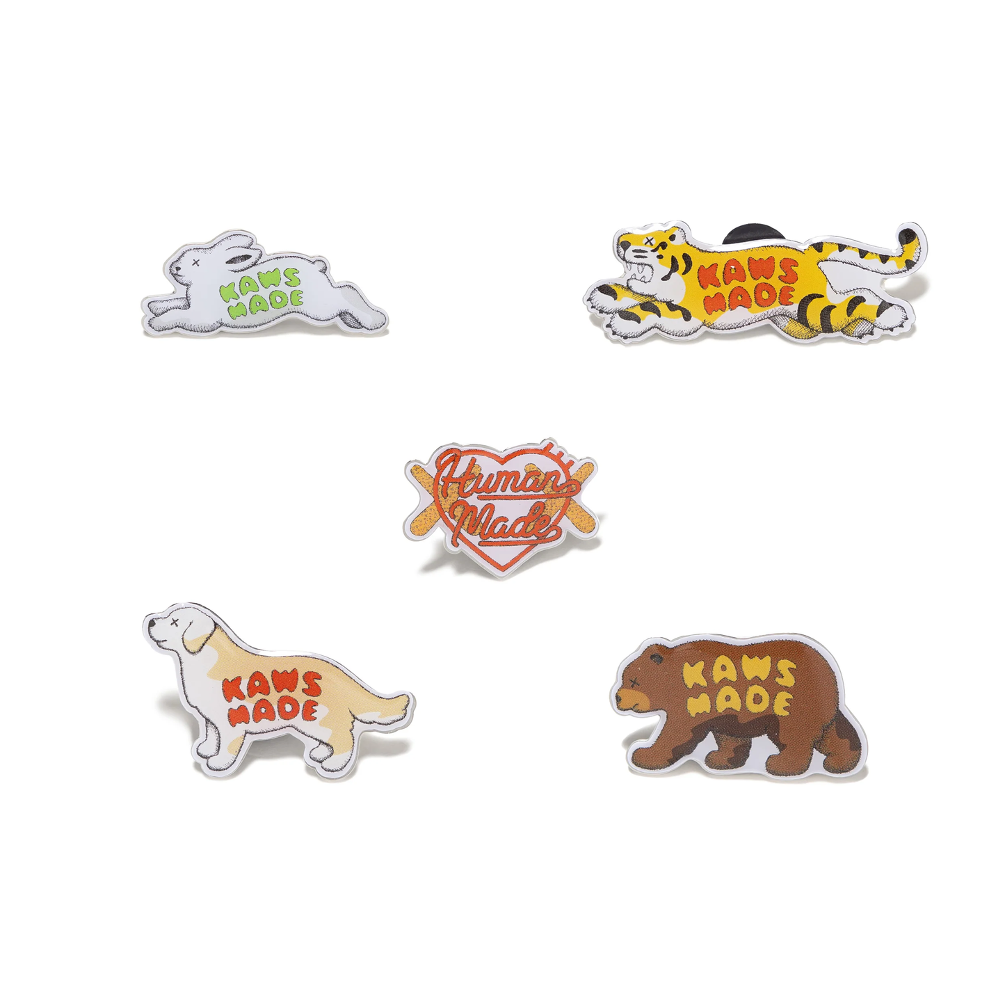 【現貨】HUMAN MADE X KAWS 23AW KAWS MADE PIN BADGE SET(5P) - XX26GD006