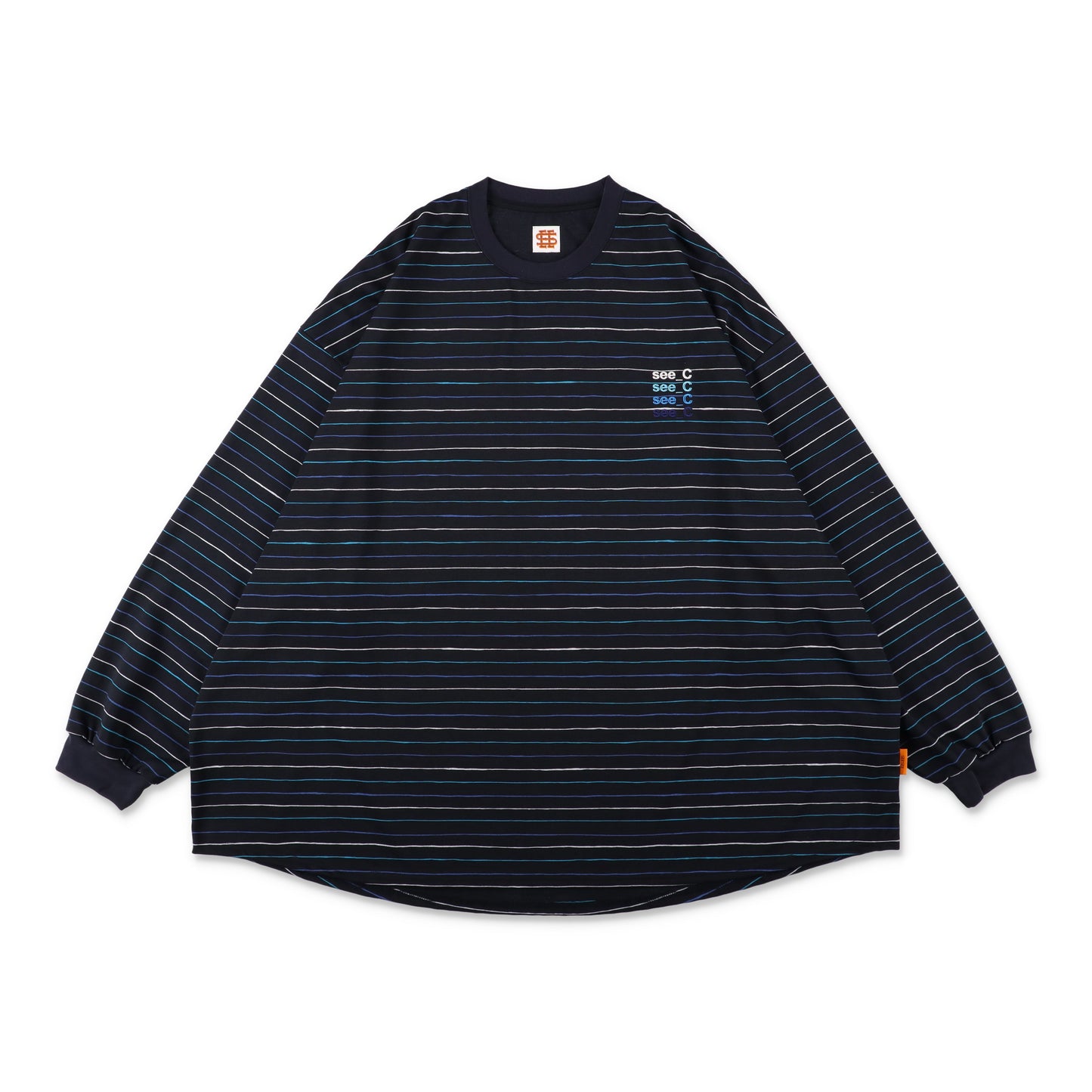 【現貨】SEE SEE x eye_C SUPER BIG BORDER LS TEE [NAVY]