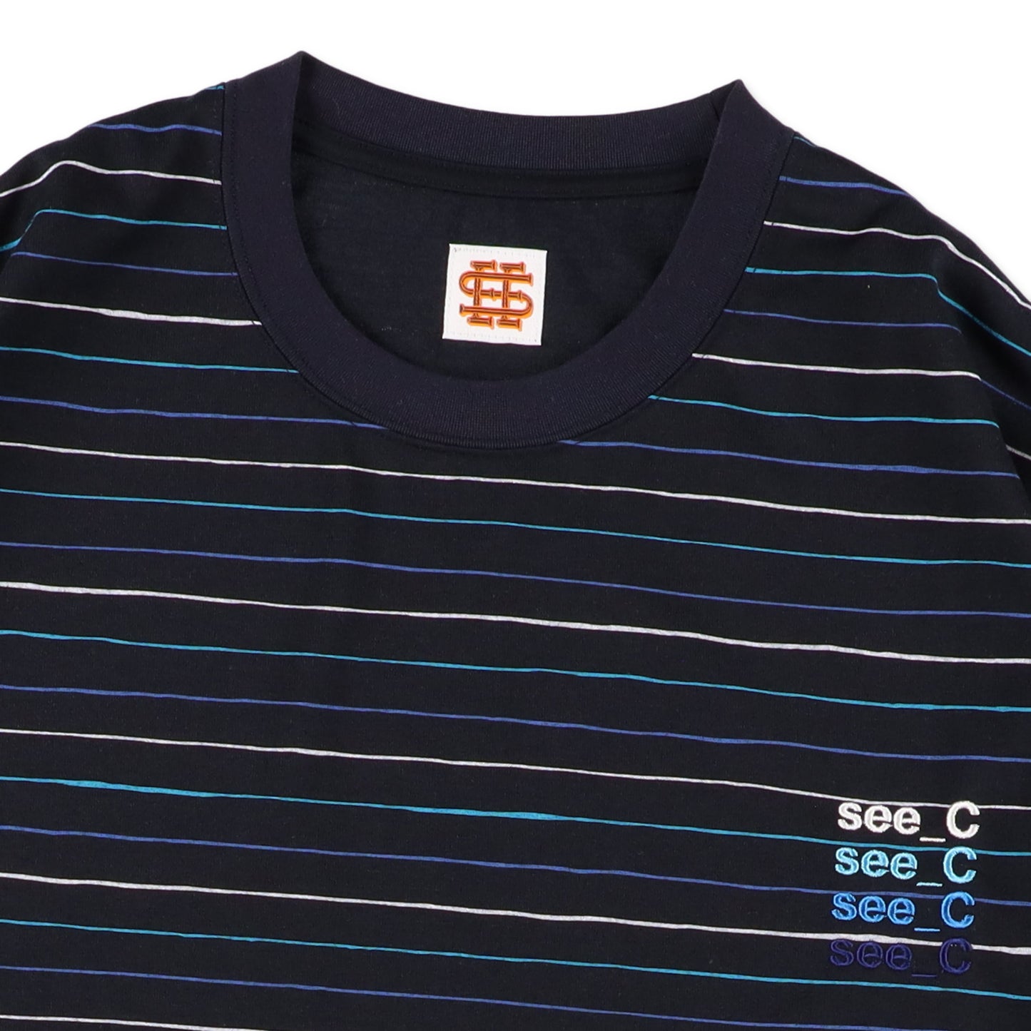 【現貨】SEE SEE x eye_C SUPER BIG BORDER LS TEE [NAVY]