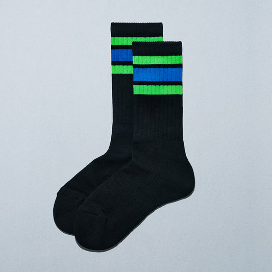 FAMILY MART LINE SOCKS BLACK GREEN