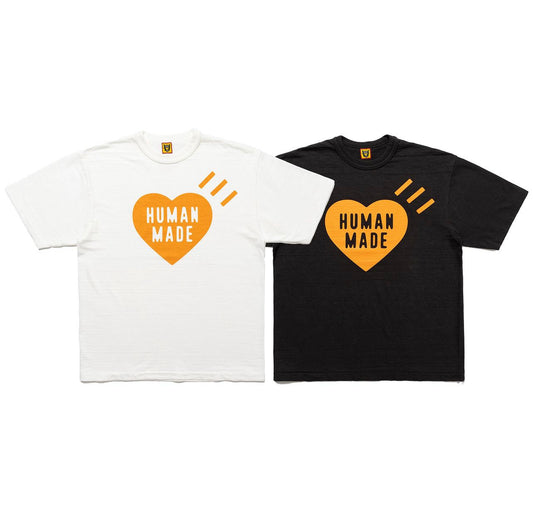 HUMAN MADE ORANGE HEART TEE