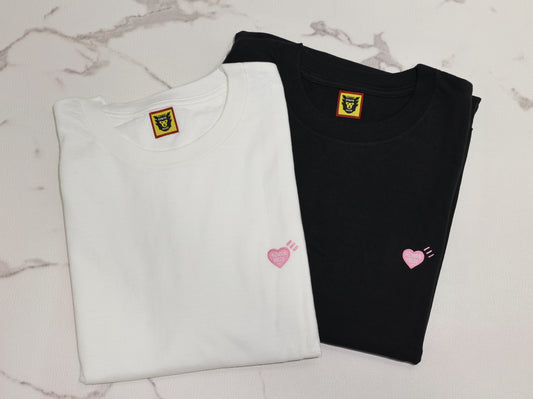 HUMAN MADE PINK HEART BADGE T-SHIRT