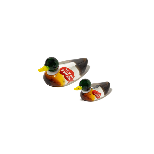 HUMAN MADE DUCK PAIR GLASS FIGURINE