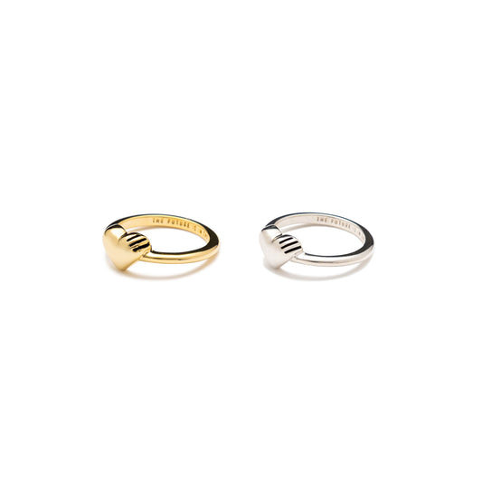 HUMAN MADE HEART SILVER RING - GOLD